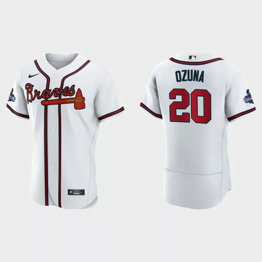 Atlanta Braves Marcell Ozuna 2021 World Series Champions White Authentic Jersey