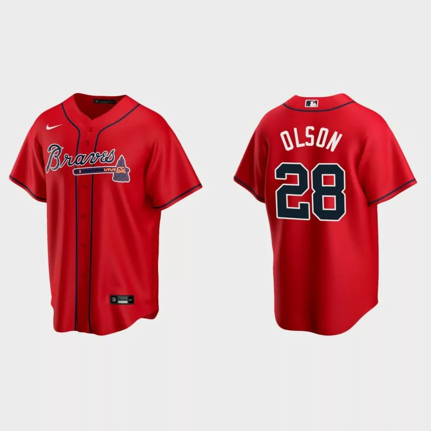 Atlanta Braves Matt Olson Replica Alternate Jersey – Red