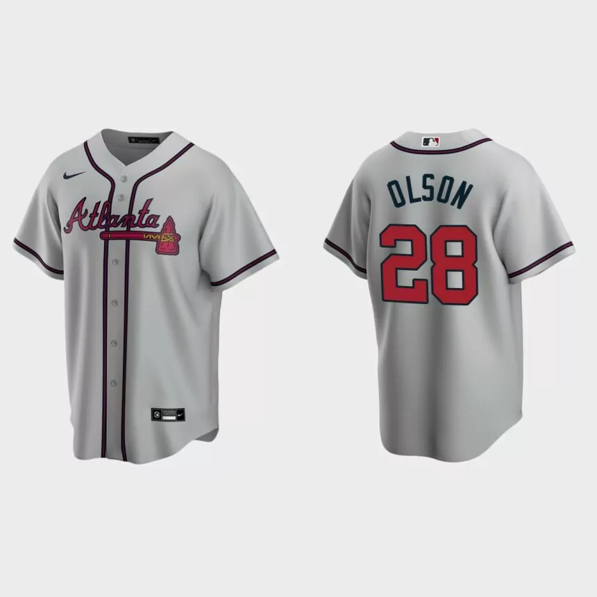 Atlanta Braves Matt Olson Replica Road Jersey – Gray
