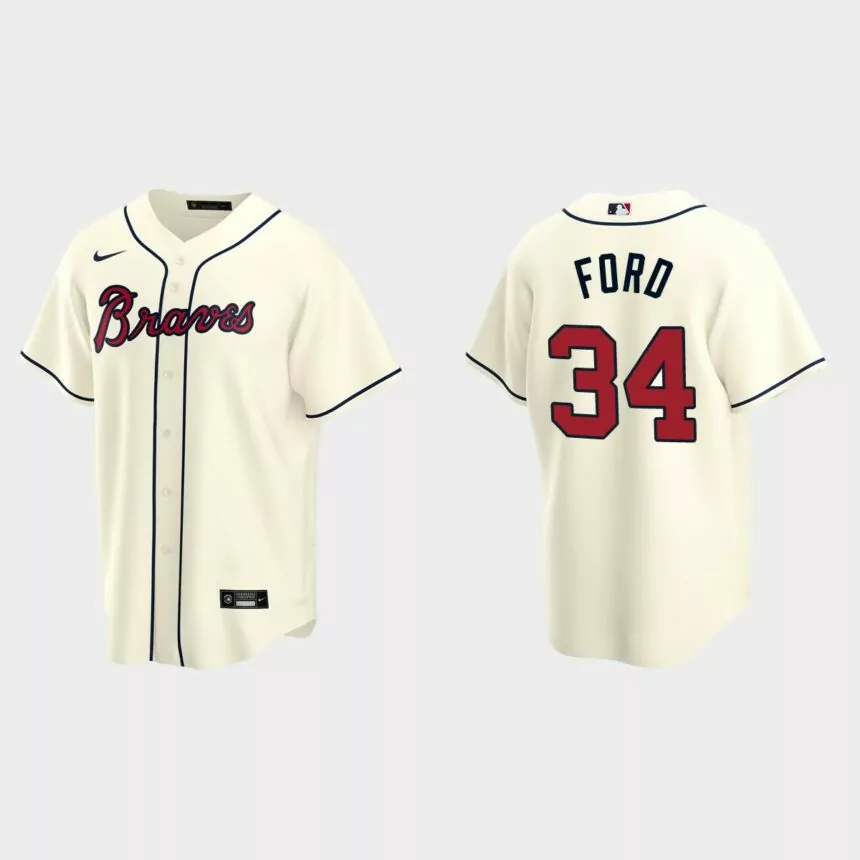 Atlanta Braves Mike Ford Replica Alternate Jersey – Cream