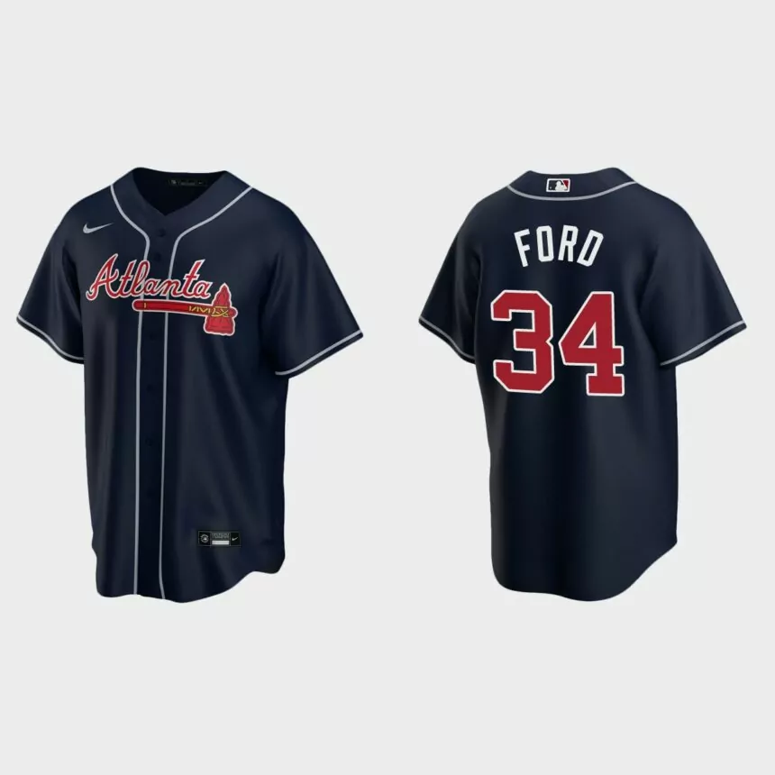 Atlanta Braves Mike Ford Replica Alternate Jersey – Navy