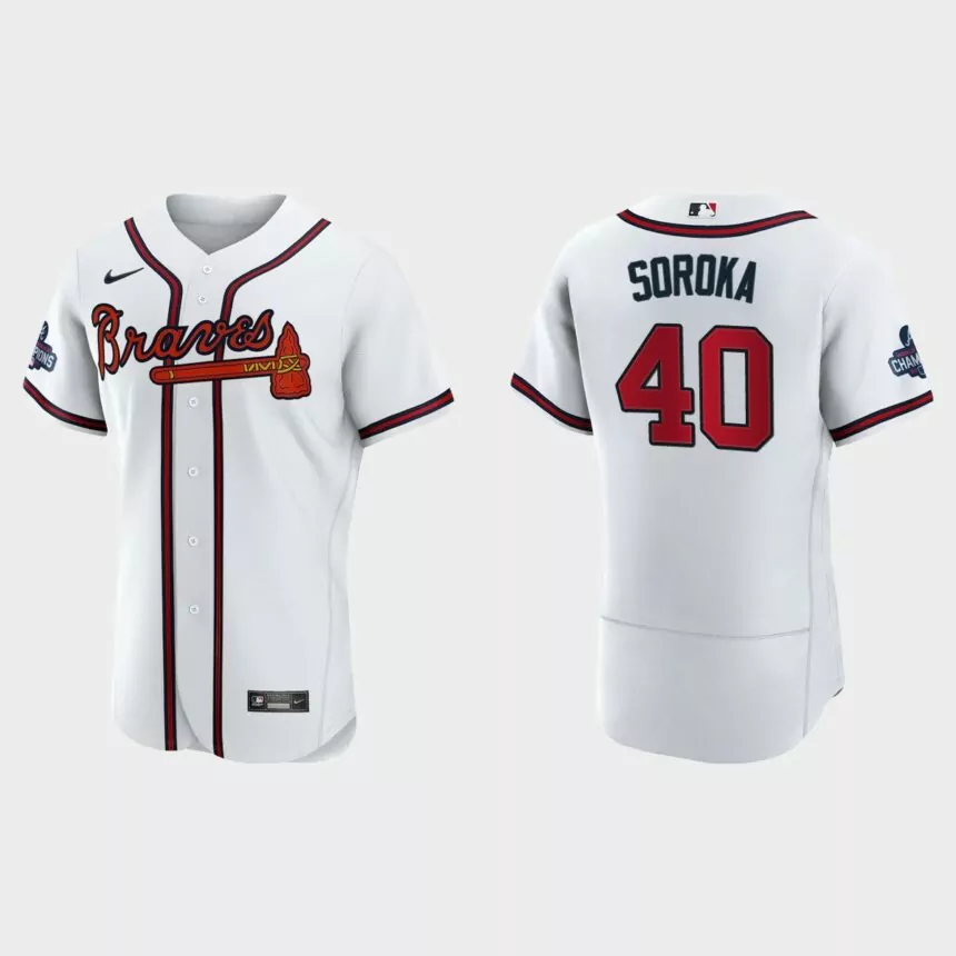 Atlanta Braves Mike Soroka 2021 World Series Champions White Authentic Jersey