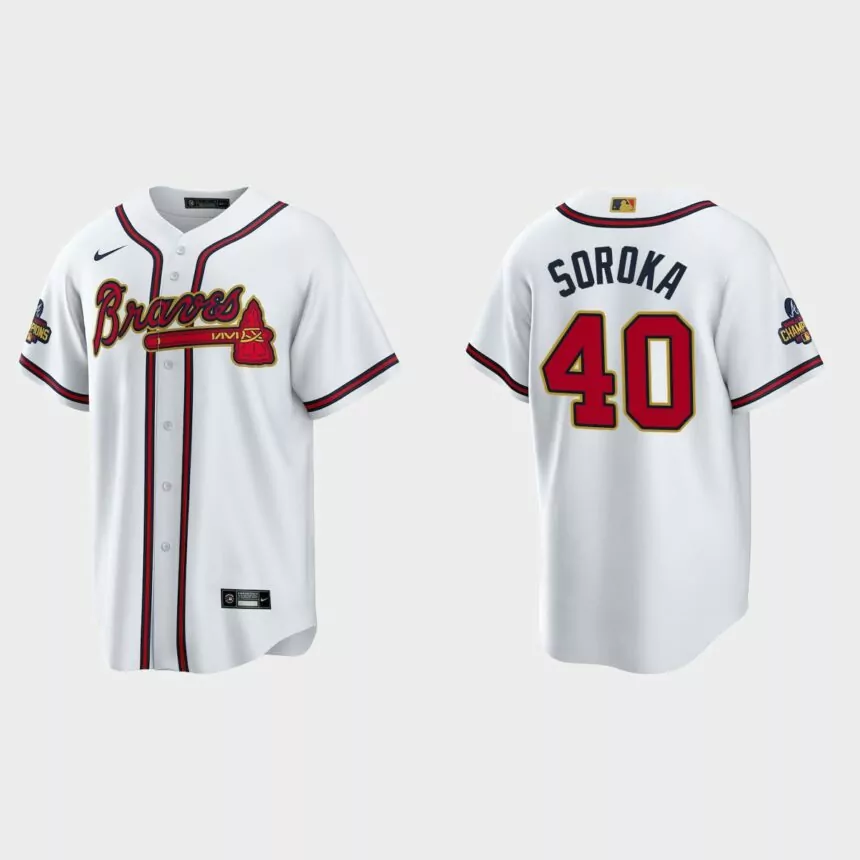 Atlanta Braves Mike Soroka 2022 Gold Program White Replica Jersey