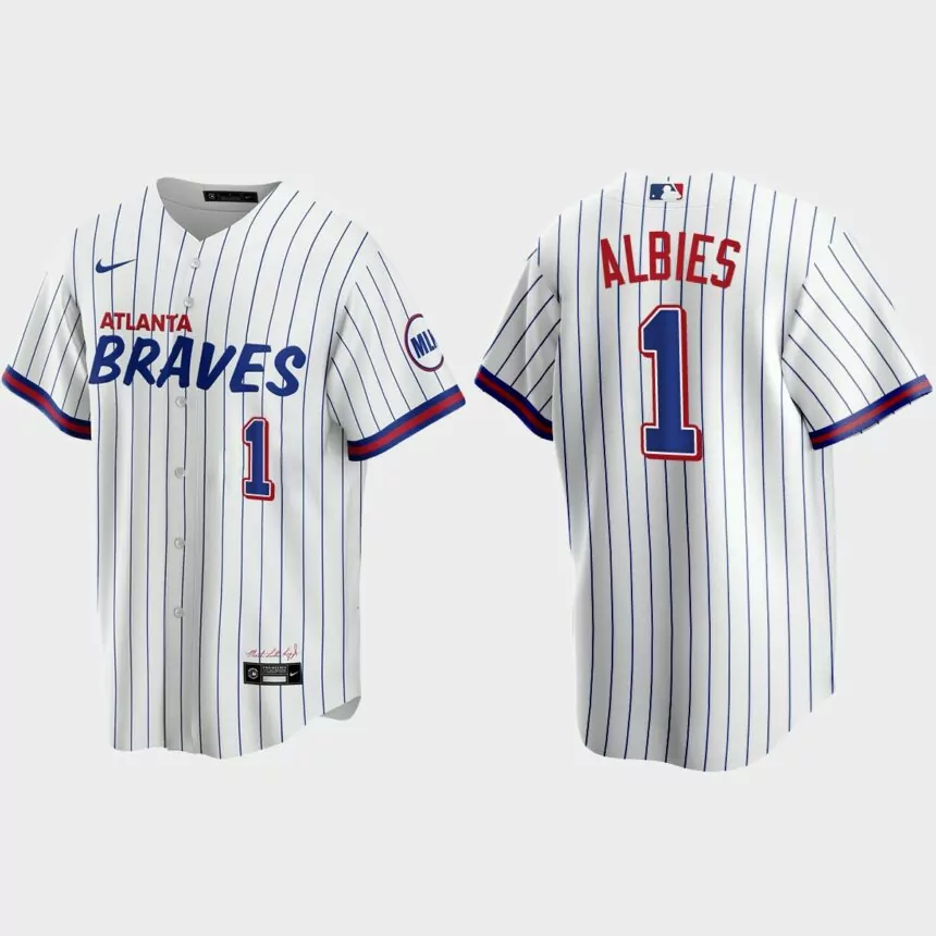 Atlanta Braves Ozzie Albies 2021 City Connect Replica Jersey – White