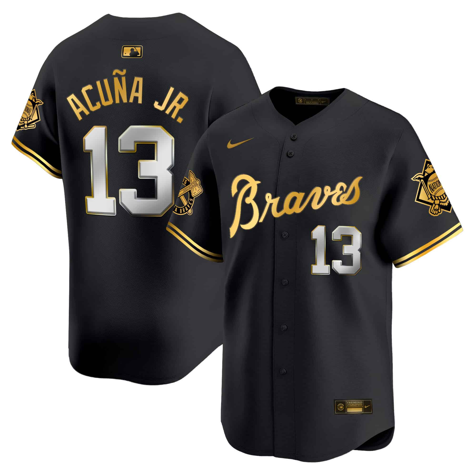 Atlanta Braves Peaches n’ Cream Vapor Premier Limited baseball  Jersey – All Stitched  Black Gold #13 Ronald Acuna Jr.