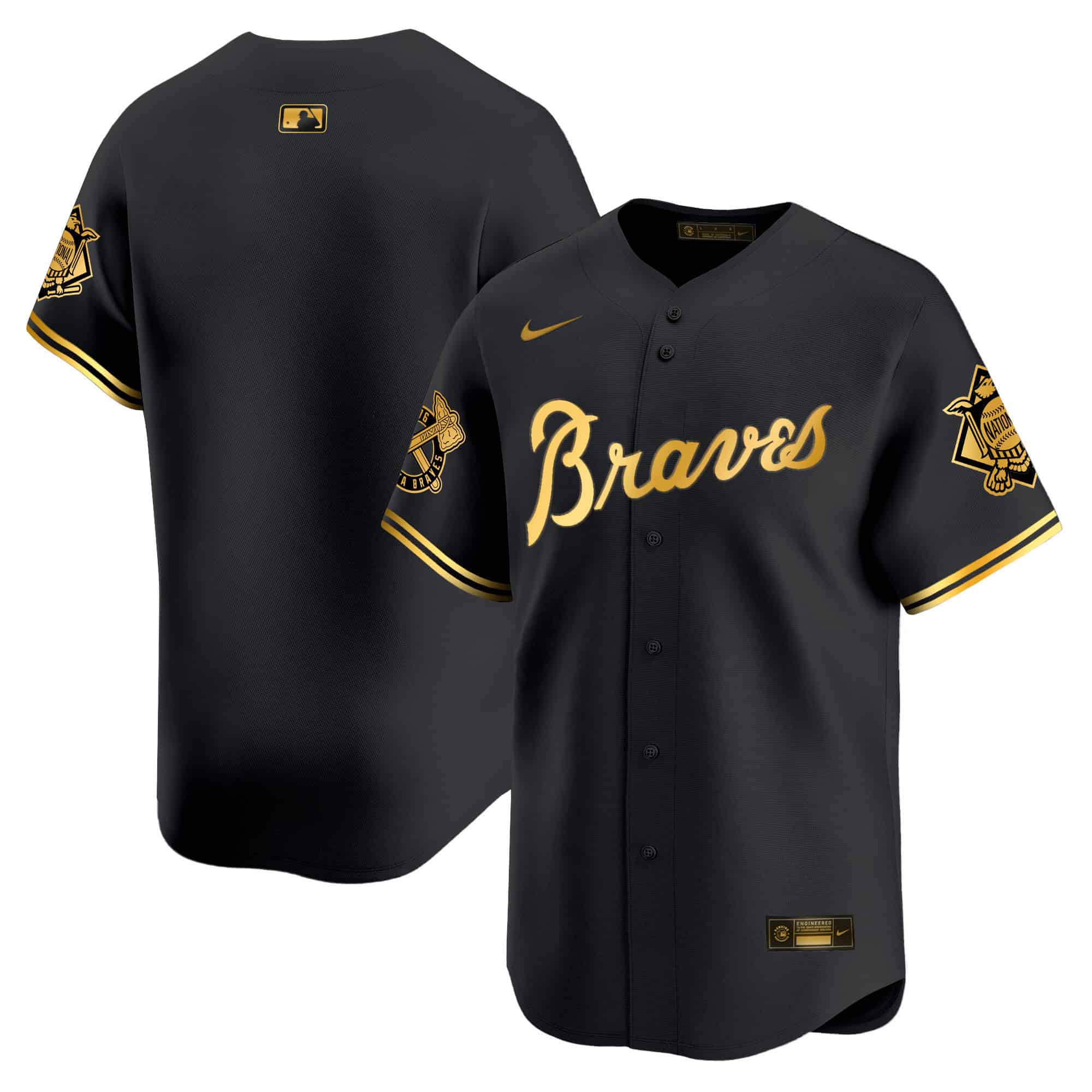 Atlanta Braves Peaches n’ Cream Vapor Premier Limited baseball  Jersey – All Stitched  Black Gold Blank