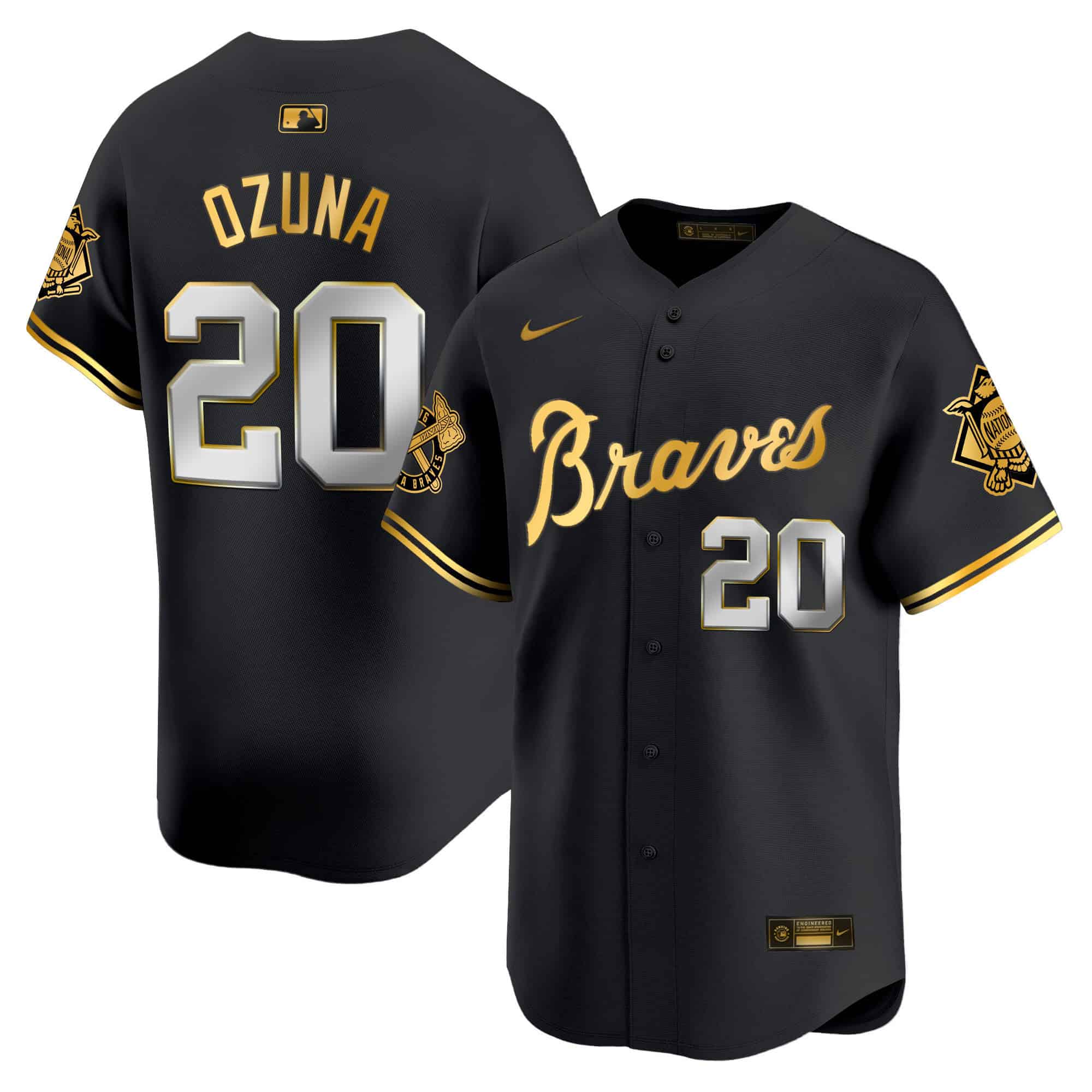 Atlanta Braves Peaches n’ Cream Vapor Premier Limited baseball  Jersey – All Stitched  Black Gold Marcell Ozuna  #20