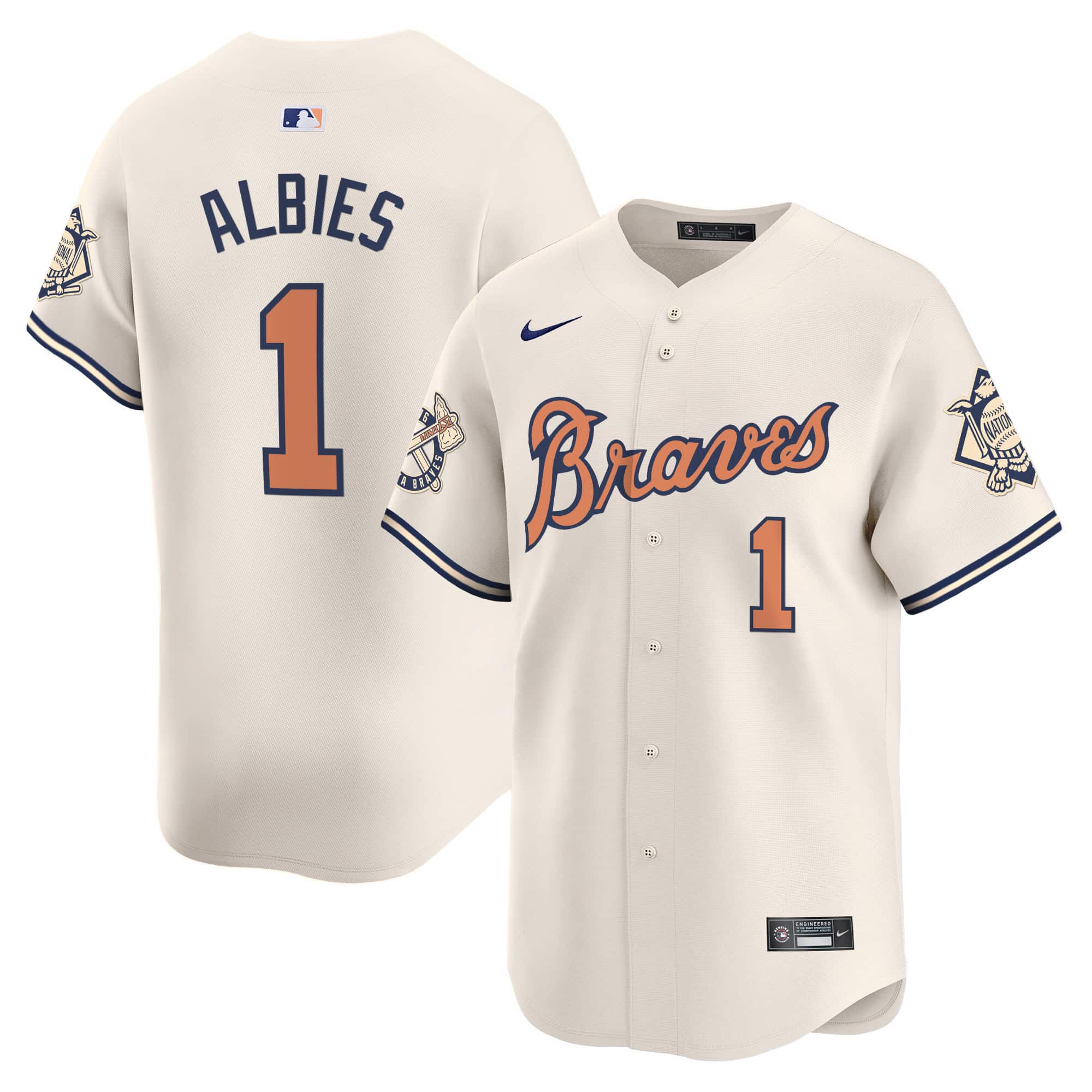 Atlanta Braves Peaches n’ Cream Vapor Premier Limited baseball  Jersey – All Stitched  Cream #1 Ozzie Albies