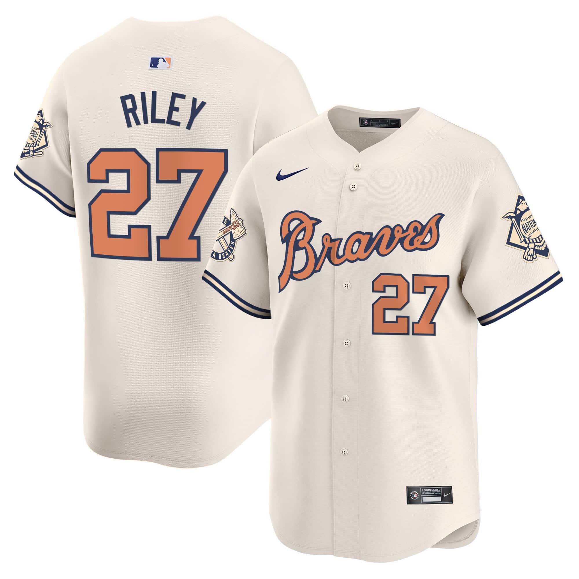 Atlanta Braves Peaches n’ Cream Vapor Premier Limited baseball  Jersey – All Stitched  Cream Austin Riley #27