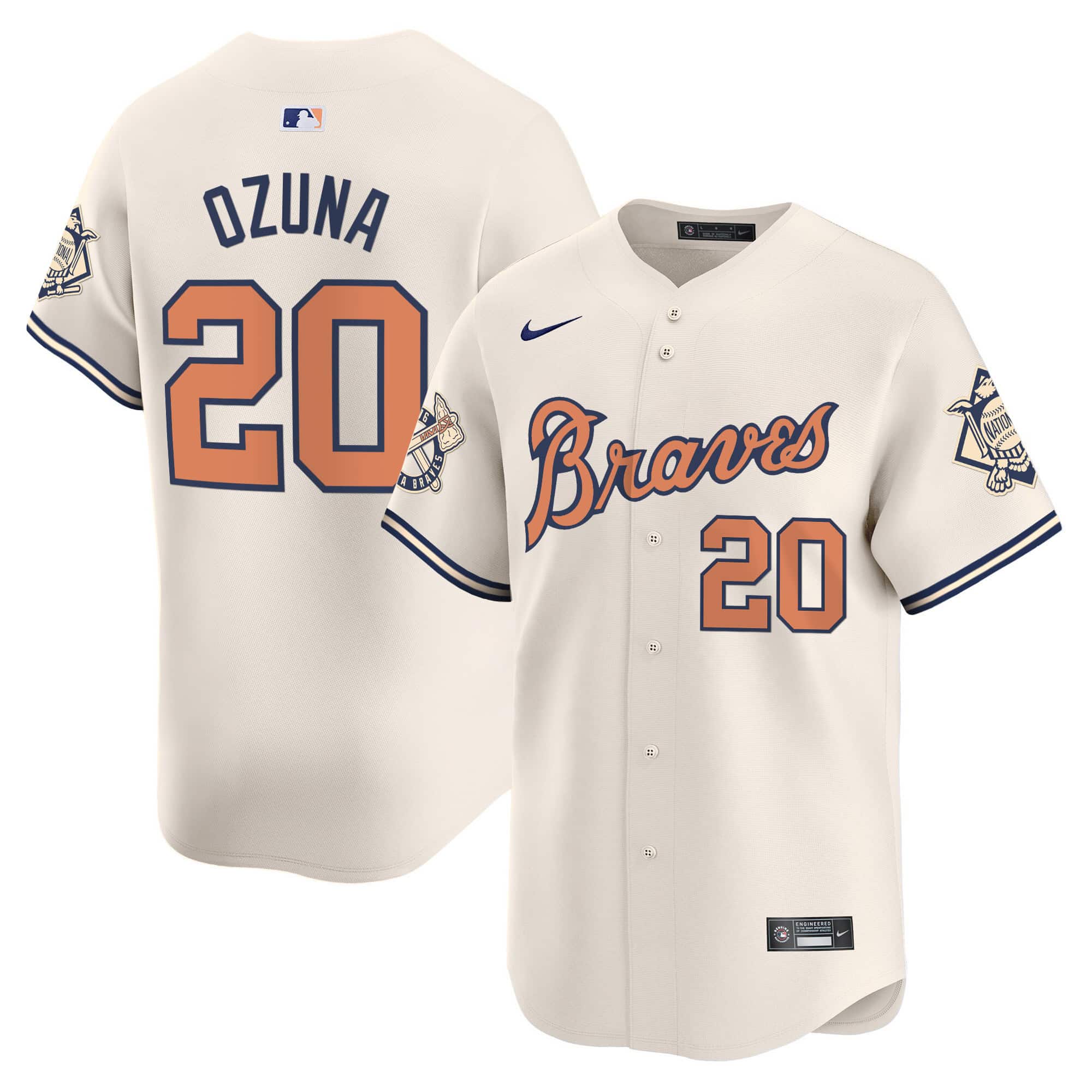 Atlanta Braves Peaches n’ Cream Vapor Premier Limited baseball  Jersey – All Stitched  Cream Marcell Ozuna  #20