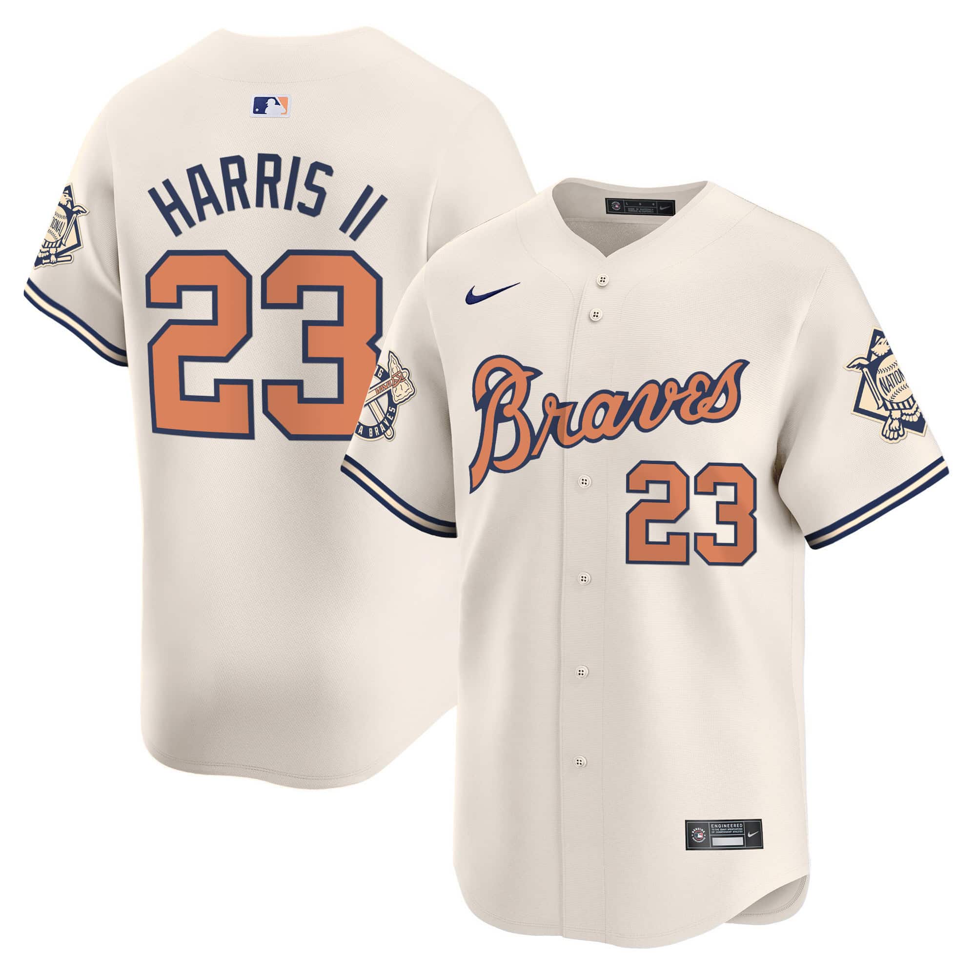 Atlanta Braves Peaches n’ Cream Vapor Premier Limited baseball  Jersey – All Stitched  Cream Michael Harris II #23