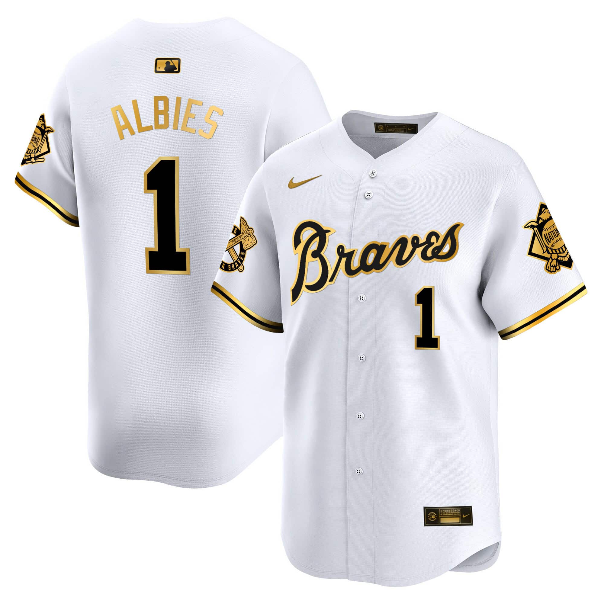 Atlanta Braves Peaches n’ Cream Vapor Premier Limited baseball  Jersey – All Stitched  White Gold #1 Ozzie Albies