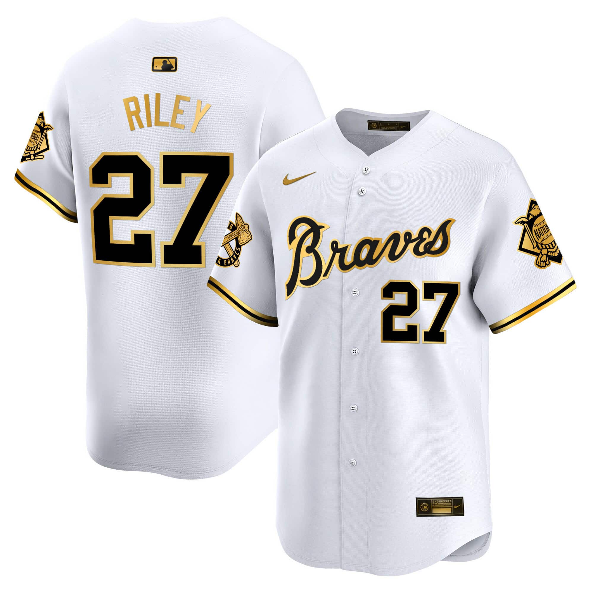 Atlanta Braves Peaches n’ Cream Vapor Premier Limited baseball  Jersey – All Stitched  White Gold Austin Riley #27