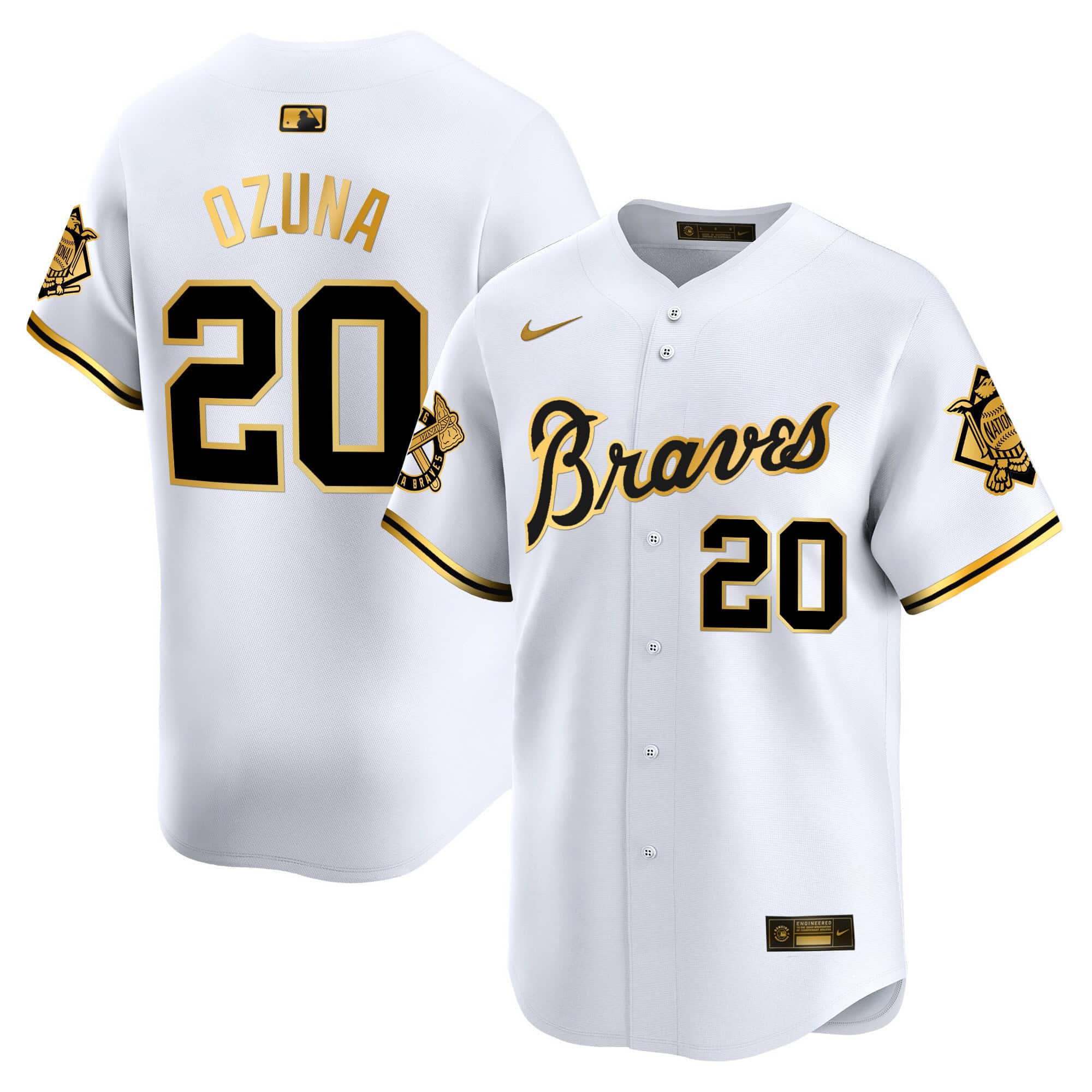 Atlanta Braves Peaches n’ Cream Vapor Premier Limited baseball  Jersey – All Stitched  White Gold Marcell Ozuna  #20