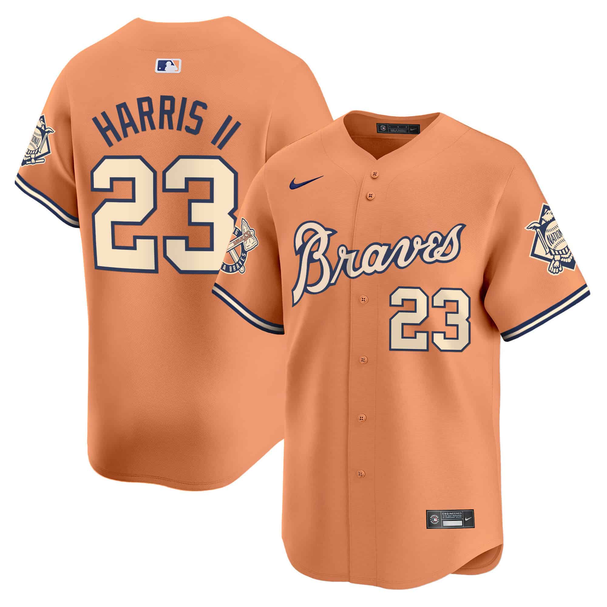Atlanta Braves Peaches n’ Cream Vapor Premier Limited baseball Jersey – All Stitched Peaches  #23 Michael Harris II
