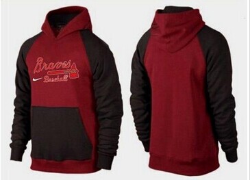 Atlanta Braves Pullover Hoodie Burgundy Red & Black