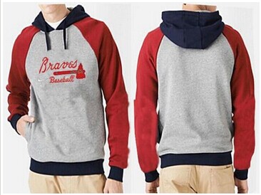 Atlanta Braves Pullover Hoodie Grey & Red