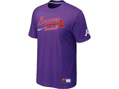 Atlanta Braves Purple NEW Short Sleeve Practice T-Shirt