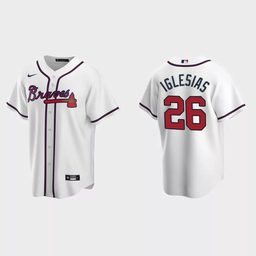 Atlanta Braves Raisel Iglesias Replica Home Jersey – White