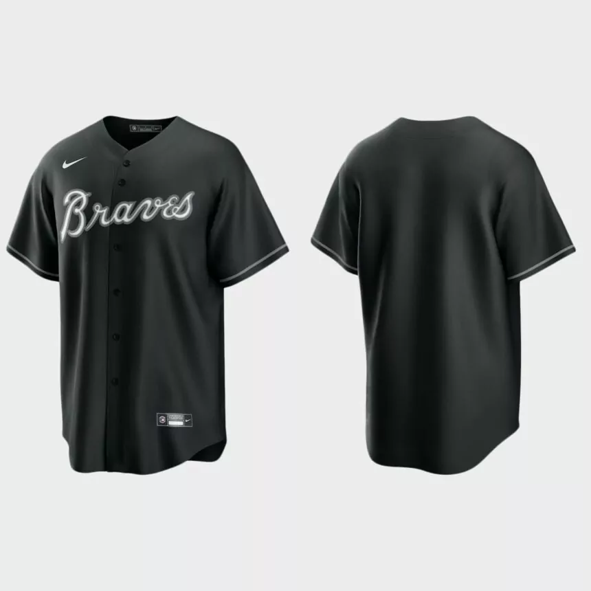 Atlanta Braves Replica Team Jersey – Black White