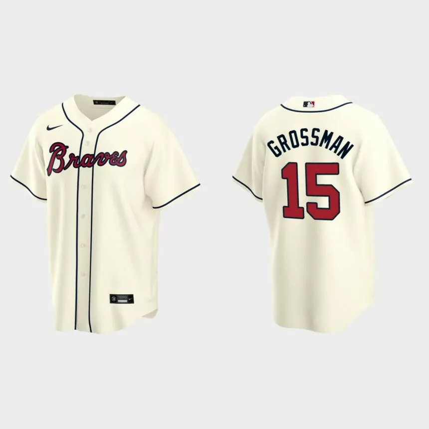 Atlanta Braves Robbie Grossman Replica Alternate Jersey – Cream