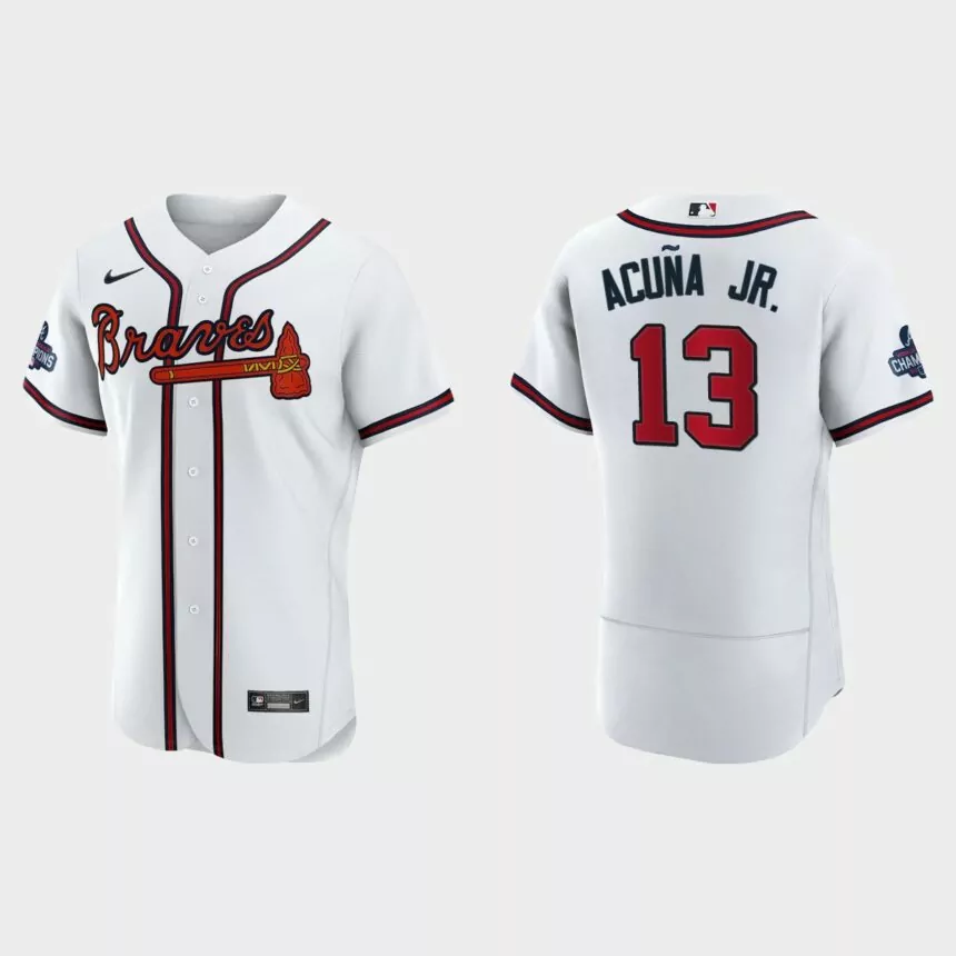 Atlanta Braves Ronald Acuna Jr. 2021 World Series Champions White Authentic Jersey