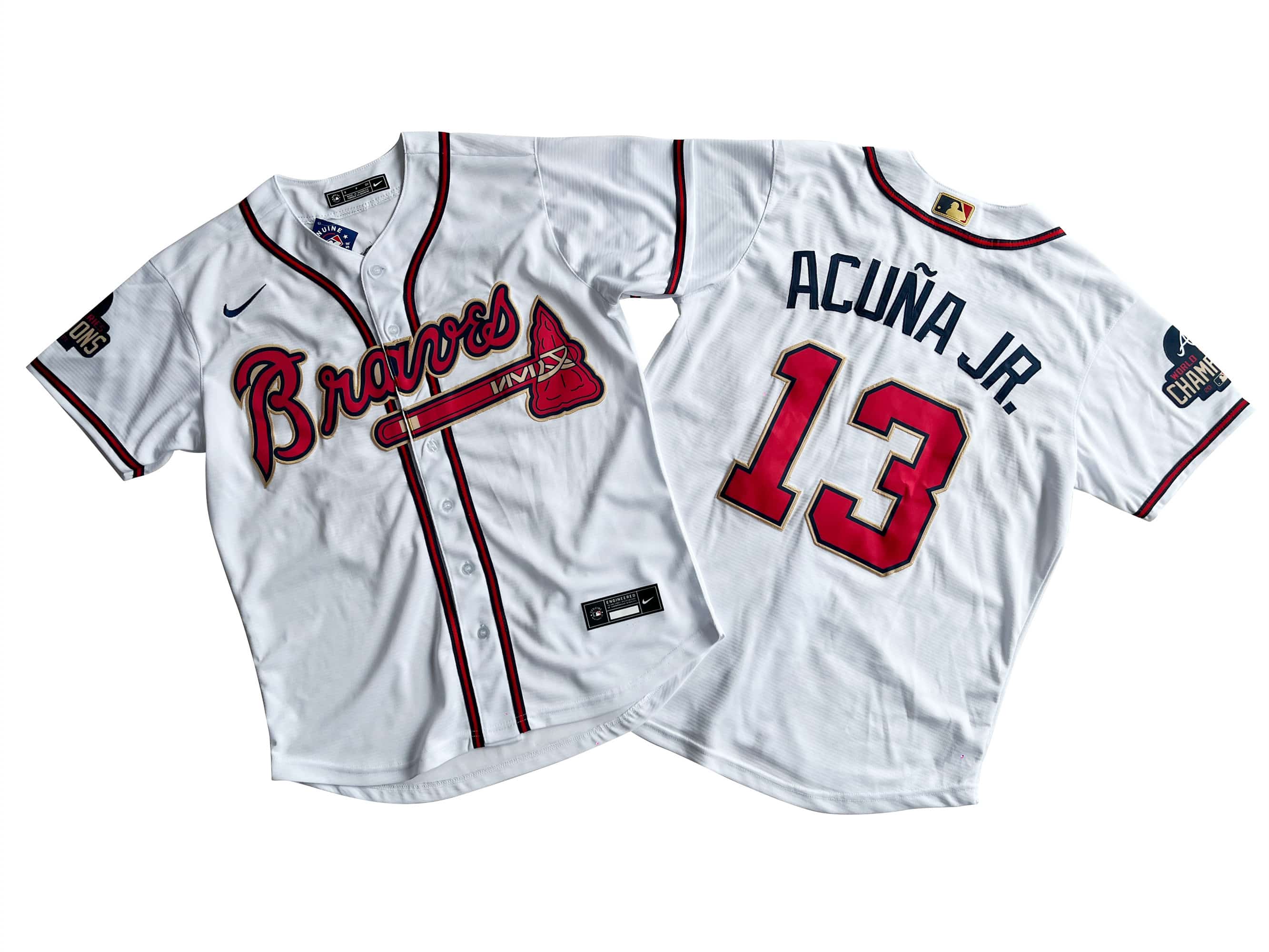 Atlanta Braves Ronald Acuna Jr. Nike White 2022 Gold Program Replica Player Jersey