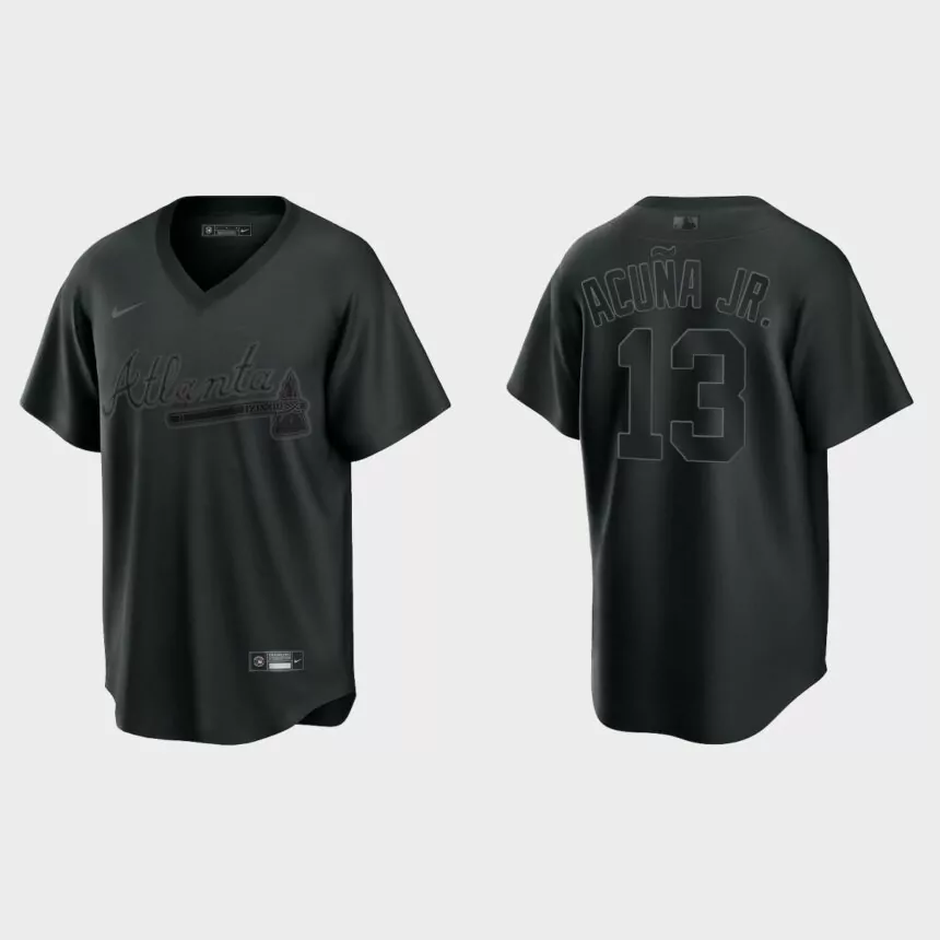 Atlanta Braves Ronald Acuna Jr. Pitch Black Replica Jersey – Black
