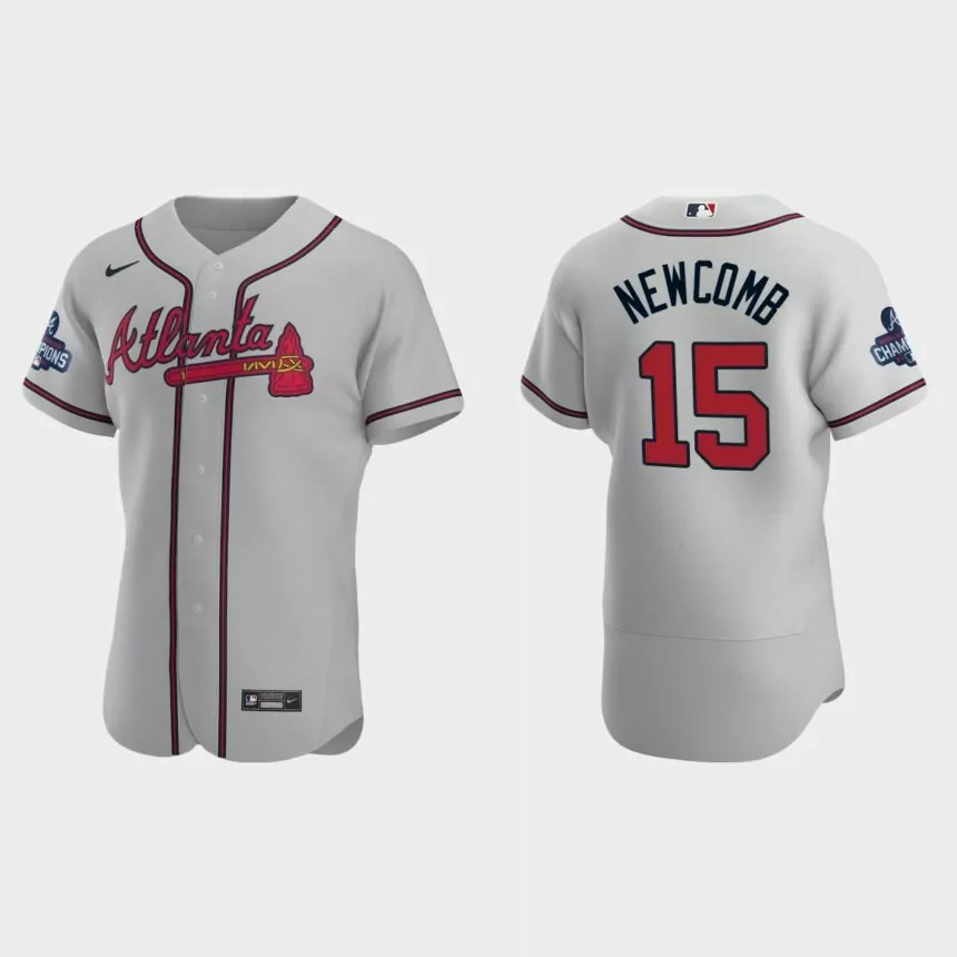 Atlanta Braves Sean Newcomb 2021 World Series Champions Gray Authentic Jersey