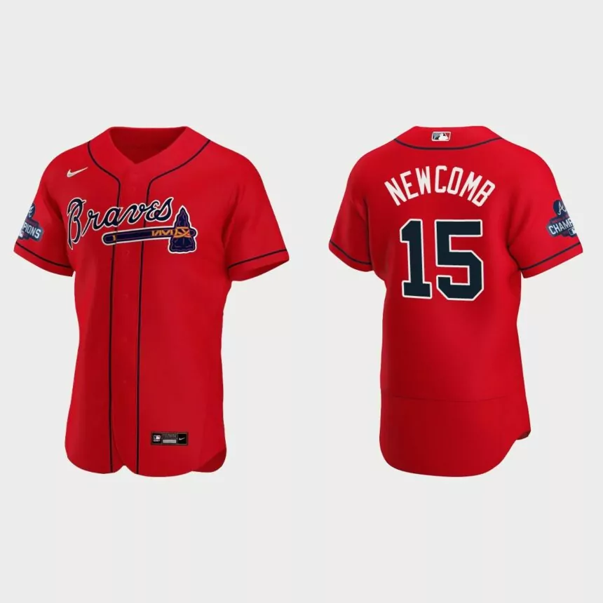 Atlanta Braves Sean Newcomb 2021 World Series Champions Red Authentic Jersey