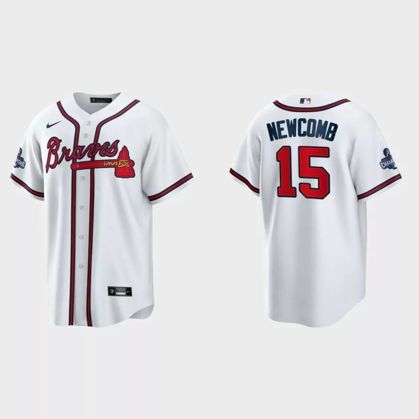 Atlanta Braves Sean Newcomb 2021 World Series Champions Replica Jersey – White