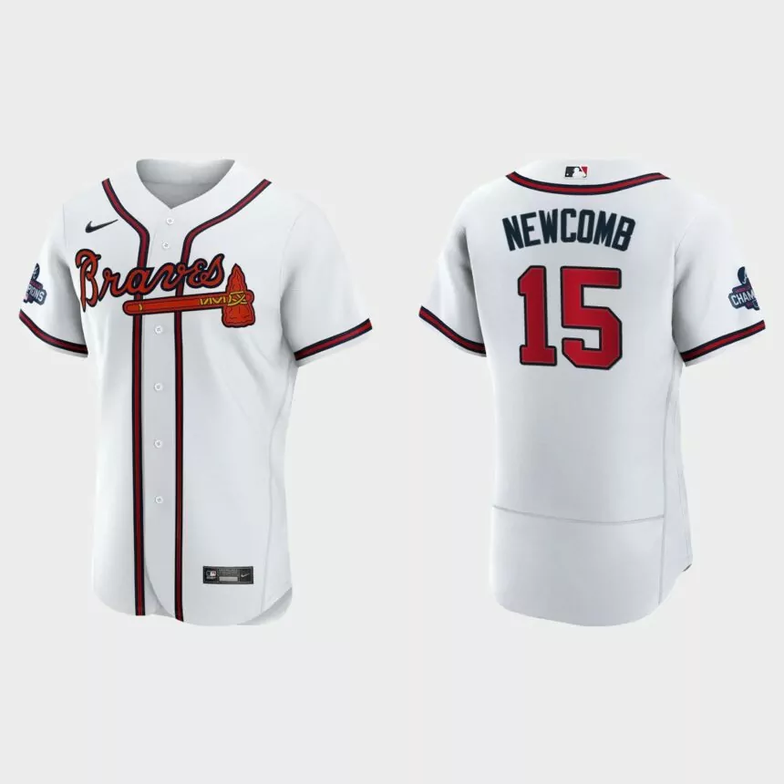 Atlanta Braves Sean Newcomb 2021 World Series Champions White Authentic Jersey
