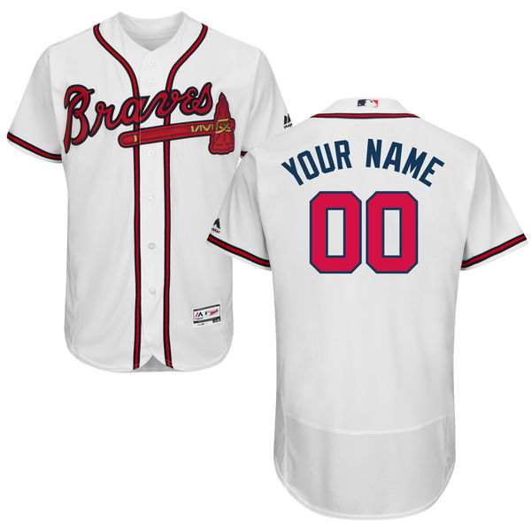 Atlanta Braves White Men's Customized Flexbase Jersey