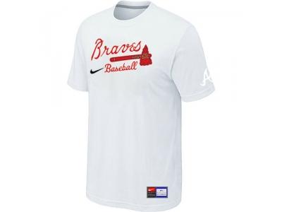 Atlanta Braves White NEW Short Sleeve Practice T-Shirt
