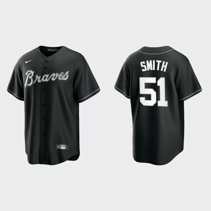 Atlanta Braves Will Smith Replica Official Jersey – Black White