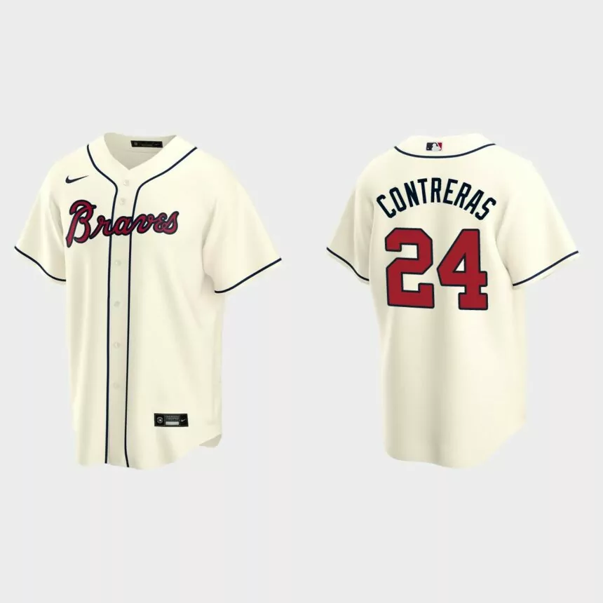 Atlanta Braves William Contreras Replica Alternate Jersey – Cream