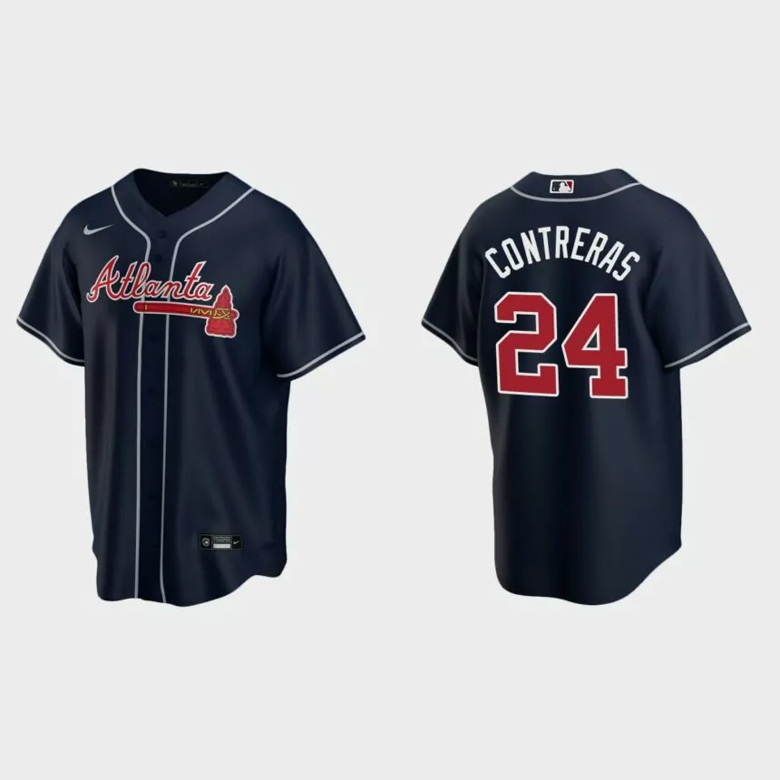 Atlanta Braves William Contreras Replica Alternate Jersey – Navy