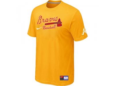 Atlanta Braves Yellow NEW Short Sleeve Practice T-Shirt