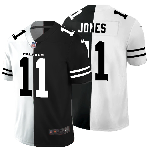 Atlanta Falcons #11 Julio Jones Men's Black V White Peace Split Nike Vapor Untouchable Limited NFL Jersey