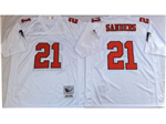 Atlanta Falcons #21 Deion Sanders Throwback White Jersey