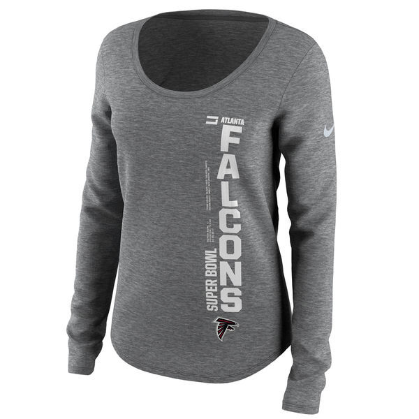Atlanta Falcons 2017 Super Bowl Li Grey Women's Long Sleeve T-Shirt
