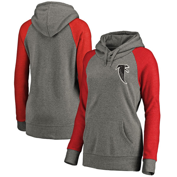 Atlanta Falcons NFL Pro Line By Fanatics Branded Women's Plus Sizes Vintage Lounge Pullover Hoodie Heathered Gray