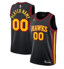 Atlanta Hawks Jordan Brand Swingman Custom Jersey - Statement Edition - Black