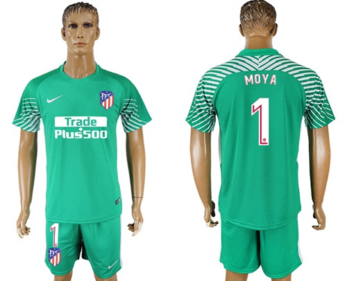 Atletico Madrid #1 Moya Green Goalkeeper Soccer Club Jersey