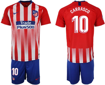 Atletico Madrid #10 Carrasco Home Soccer Club Jersey
