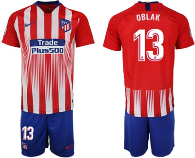 Atletico Madrid #13 Oblak Home Soccer Club Jersey