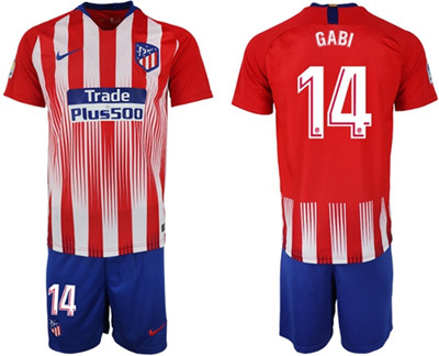 Atletico Madrid #14 Gabi Home Soccer Club Jersey