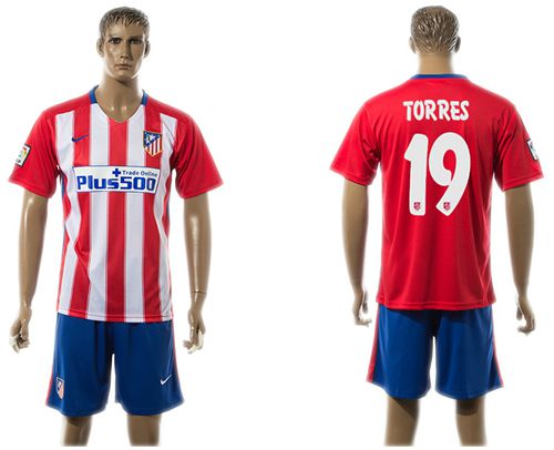 Atletico Madrid #19 Torres Home Soccer Club Jersey