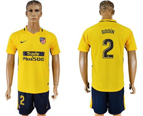 Atletico Madrid #2 Godin Away Soccer Club Jersey