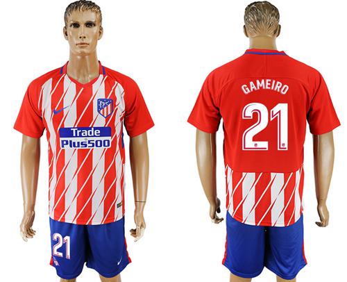 Atletico Madrid #21 Gameiro Home Soccer Club Jersey
